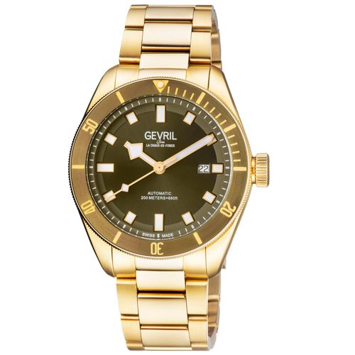 Yorkville Dark Olive Dial Swiss Automatic Sellita SW200 IP Yellow Gold Watch - - One Size - Gevril - Modalova