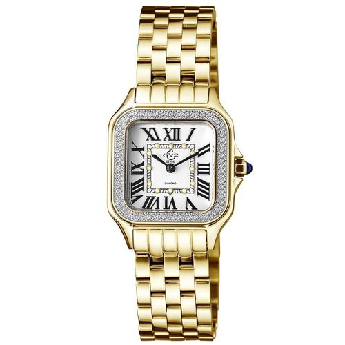 Womens Milan Silver Dial Swiss Quartz Diamonds IPYG Stainless Steel Watch - - One Size - GV2 - Modalova