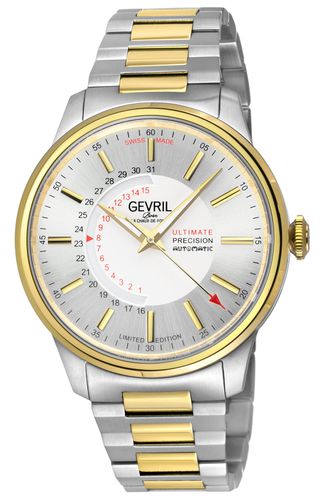 Guggenheim Automatic 316L Stainless Steel Silver Dial, 316L Stainless Steel IP gold Satin and Polished Bracelet. - - One Size - Gevril - Modalova