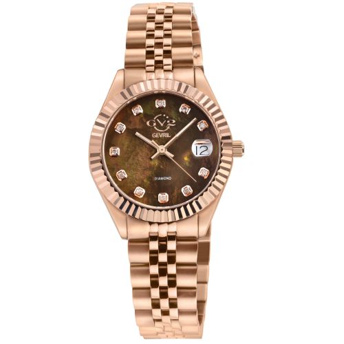 Womens Naples 12401 Brown Dial Rose Gold Swiss Quartz Watch - - One Size - GV2 - Modalova