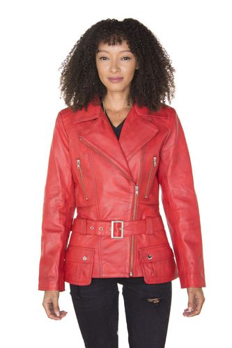 Womens Long Leather Biker Jacket-Quito - - 14 - Infinity Leather - Modalova