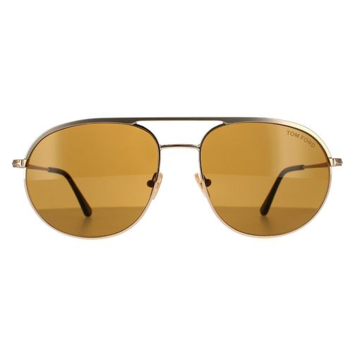 Aviator Matte Rose Gold Brown Sunglasses - - One Size - Tom Ford - Modalova