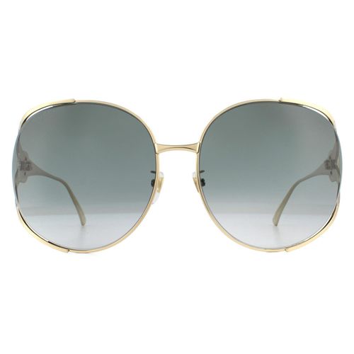 Womens Round Gold Grey Gradient Sunglasses - - One Size - Gucci - Modalova