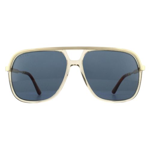 Aviator Gold with Light Brown Crystal Blue Sunglasses - - One Size - Gucci - Modalova