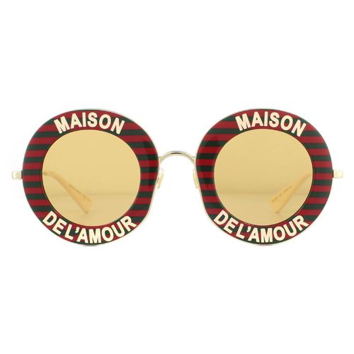Womens Round Red Gold Yellow Sunglasses - - One Size - NastyGal UK (+IE) - Modalova
