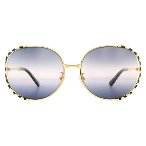 Womens Round Gold and Black Double Grey Gradient Sunglasses - - One Size - NastyGal UK (+IE) - Modalova