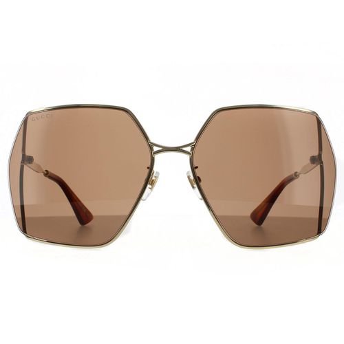 Womens Square Gold Brown Sunglasses - - One Size - NastyGal UK (+IE) - Modalova