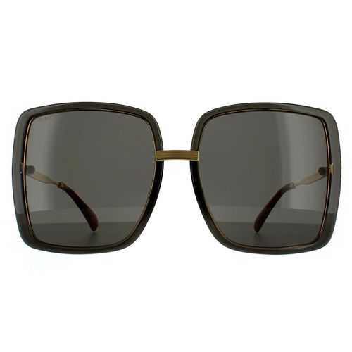 Womens Square Crystal and Gold Sunglasses - One Size - Gucci - Modalova