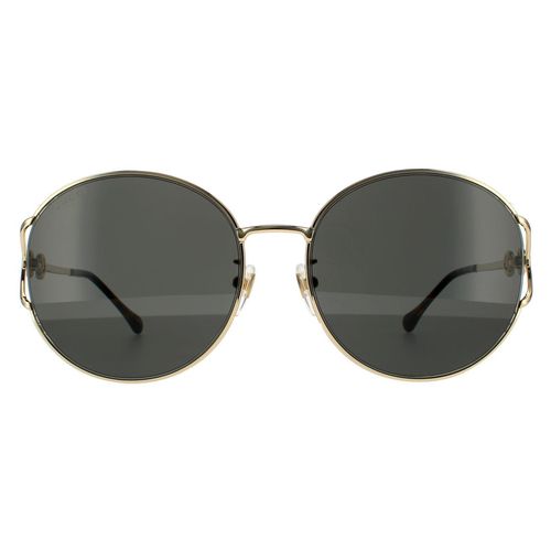 Womens Round Gold Grey Sunglasses - - One Size - Gucci - Modalova