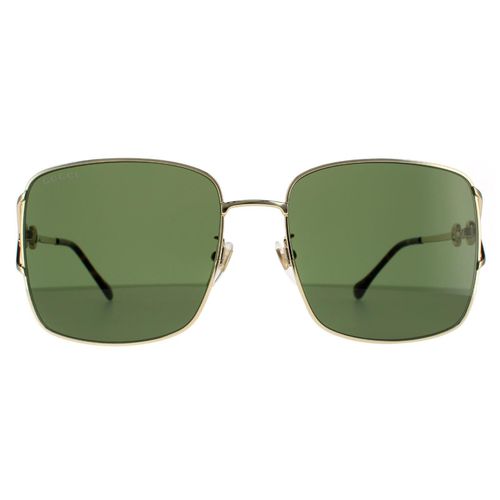 Womens Rectangle Gold Green Sunglasses - - One Size - NastyGal UK (+IE) - Modalova