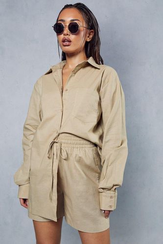 Womens Oversized Linen Look Shirt - - 10 - MISSPAP - Modalova