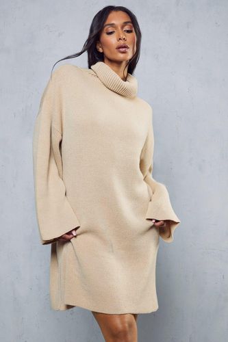 Womens Oversized roll/polo neck Knitted Dress - - M/L - MISSPAP - Modalova