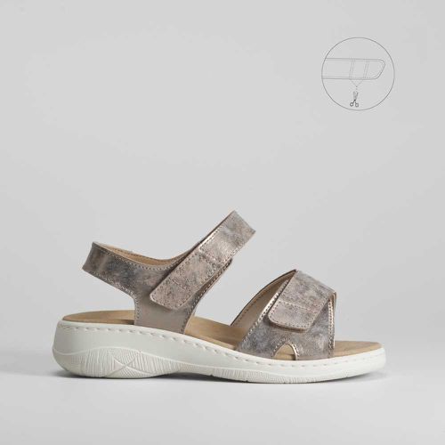 Sandalia metalizada velcro adaptable - Talla: 36 - Comfeet - Modalova