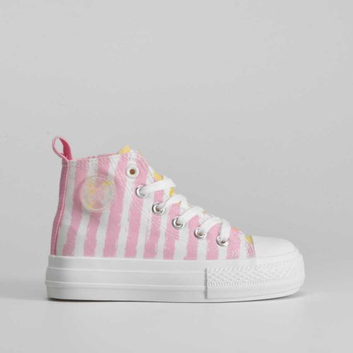 Zapatilla alta lona rayas verticales OH GIRL - Talla: 26 - Oh girl! - Modalova