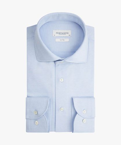Blaues Piqué-Hemd aus Single Jersey Herren - Profuomo - Modalova