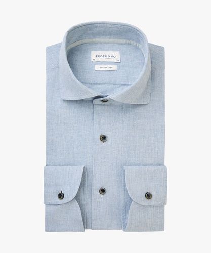 Blaues Streifenhemd, Baumwolle, Leinen Herren - Profuomo - Modalova