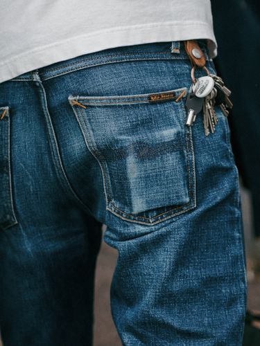 Steady Eddie II Dry Ace Selvage Mid Waist Regular Tapered Fit Organic Selvedge Jeans W28/L28 Sustainable Denim - Nudie Jeans - Modalova