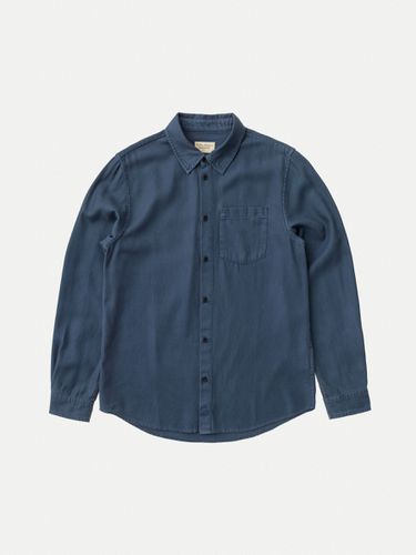 Chuck Fluid Twill Blue Men's Organic Shirts X Small Sustainable Clothing - Nudie Jeans - Modalova