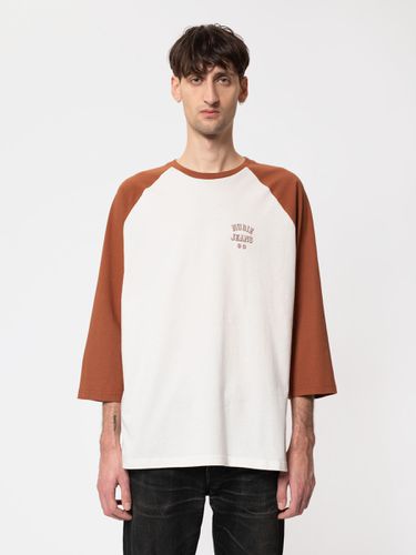 Joey Logo Tee /Offwhite Men's Organic T-shirts Small Sustainable Clothing - Nudie Jeans - Modalova