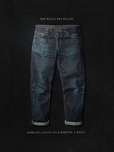 Rad Rufus Dry Deluxe High Waist Regular Straight Fit Men's Organic Jeans W28/L30 Sustainable Denim - Nudie Jeans - Modalova