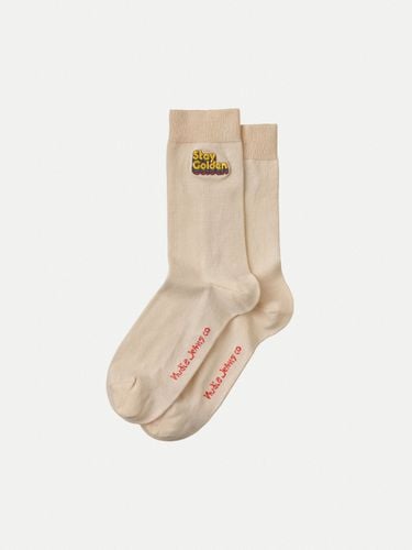 Olsson Stay Golden Cream Men's Organic Socks One Size Sustainable Clothing - Nudie Jeans - Modalova