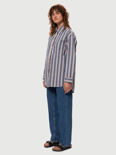 Mina Denim Shirt Stripe Women's Organic Shirts Small Sustainable Clothing - Nudie Jeans - Modalova