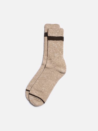 Men Slub Stripe Socks Beigemelange Men's Organic Socks One Size Sustainable Clothing - Nudie Jeans - Modalova