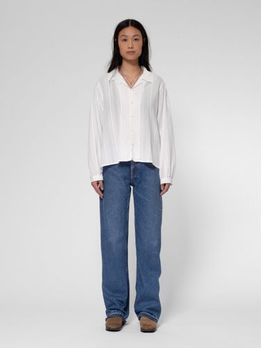 Edith Striped Dobby Blouse Offwhite Women's Organic Shirts Small Sustainable Clothing - Nudie Jeans - Modalova