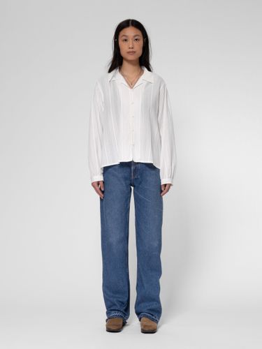 Edith Striped Dobby Blouse Offwhite Women's Organic Shirts X Small Sustainable Clothing - Nudie Jeans - Modalova