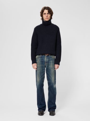 August Chunky Rollneck Knit Navy Men's Organic Knits Medium Sustainable Clothing - Nudie Jeans - Modalova