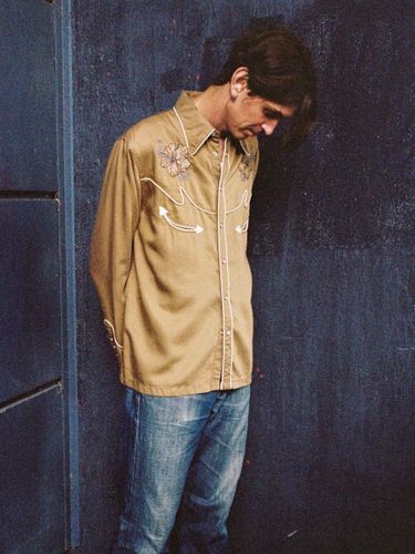 Gonzo Cowboy Flower Shirt Tobacco Men's Organic Shirts X Small Sustainable Clothing - Nudie Jeans - Modalova