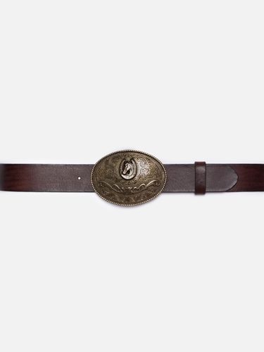 Western Buckle Belt Dark Organic Belts 65 cm Sustainable Clothing - Nudie Jeans - Modalova