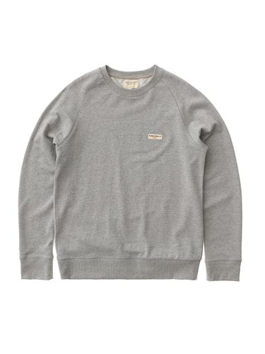 Samuel Logo Sweatshirt Greymelange Men's Organic Sweatshirts X Small Sustainable Clothing - Nudie Jeans - Modalova