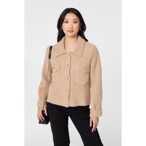 Textured Button Front Boxy Shacket women's Jacket in - Izabel London - Modalova