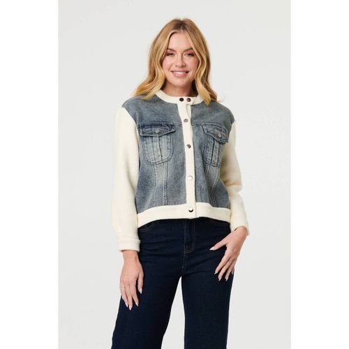 Denim Contrast Texture Boxy Jacket men's Denim jacket in - Izabel London - Modalova