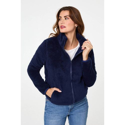 Soft Texture Zip Front High Neck Fleece men's in - Izabel London - Modalova
