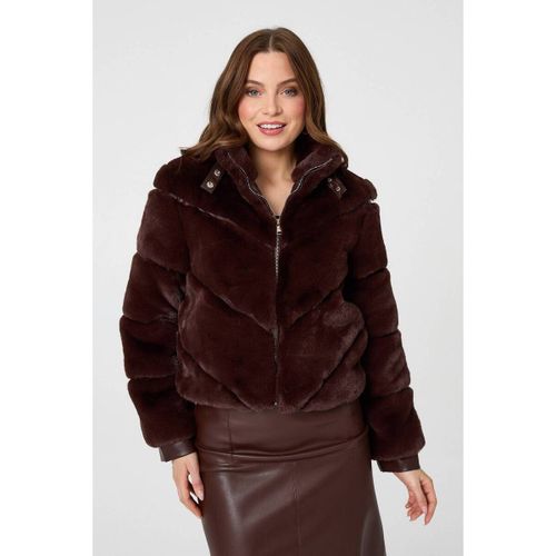 Faux Fur Textured Zip Front Jacket men's in - Izabel London - Modalova