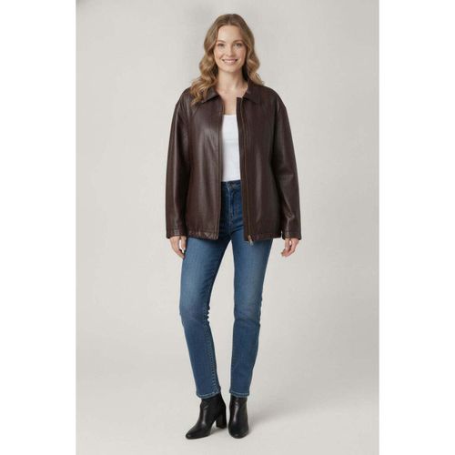 Faux Leather Texture Cropped Jacket men's in - Izabel London - Modalova