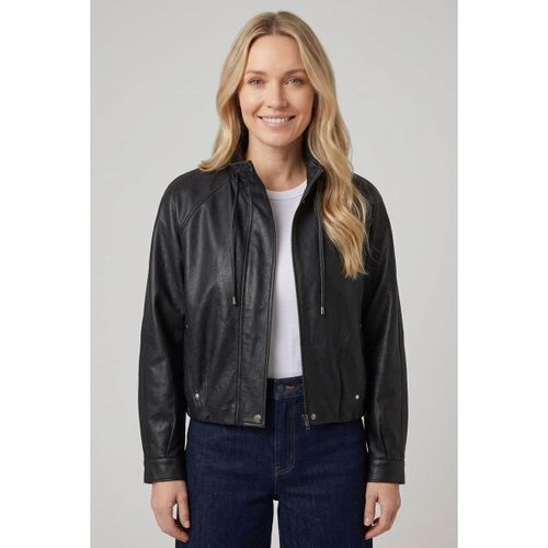 Faux Leather High Neck Boxy Jacket men's in - Izabel London - Modalova