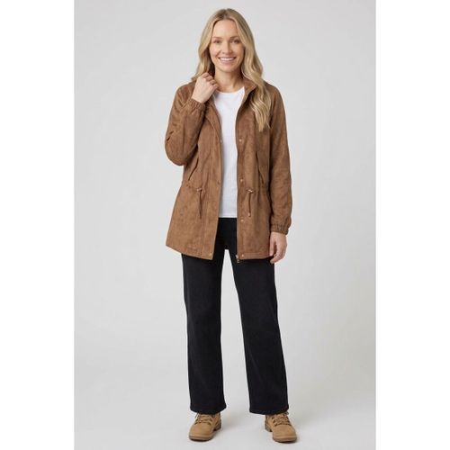 Faux Suede High Neck Drawstring Jacket men's in - Izabel London - Modalova
