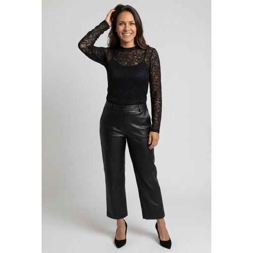 Lace Trim Semi Sheer Long Sleeve Top men's in - Izabel London - Modalova