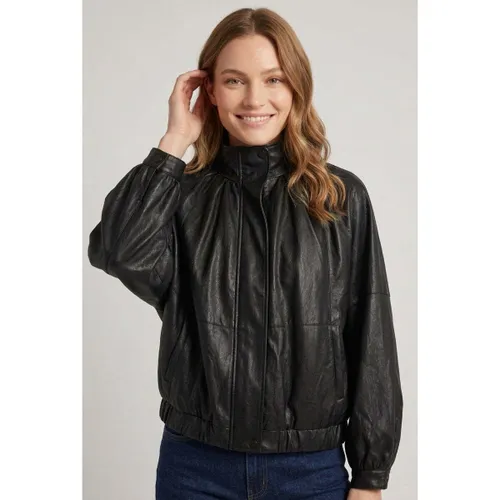 Faux Leather Relaxed High Neck Jacket men's in - Izabel London - Modalova
