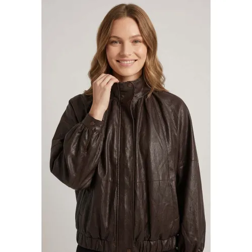 Faux Leather Relaxed High Neck Jacket men's in - Izabel London - Modalova