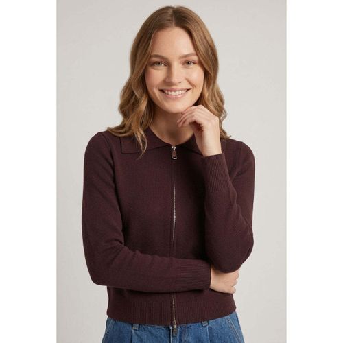 Collared Zip Front Slim Fit Cardigan women's in - Izabel London - Modalova