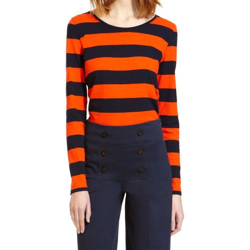 T-shirt Tee Shirt ML 112175921 Orange/Bleu - Petit Bateau - Modalova