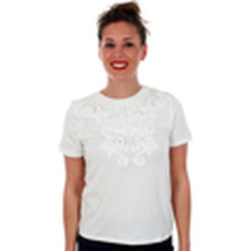 Camiseta 10210416 VMMONA SS TOP SOLID SNOW WHITE para mujer - Vero Moda - Modalova
