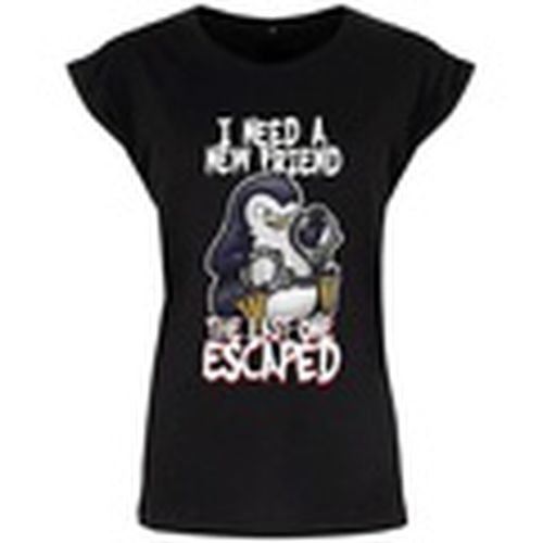 Camiseta manga larga I Need A New Friend para mujer - Psycho Penguin - Modalova