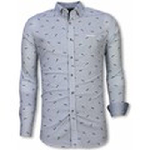 Camisa manga larga Italiana Slim Fit Fishbone Pattern para hombre - Tony Backer - Modalova