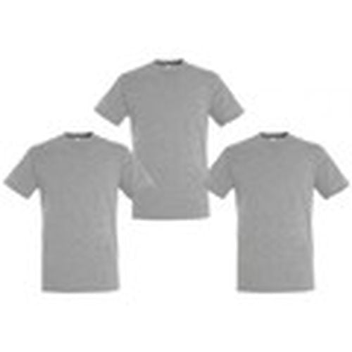 Camiseta PACK 3 CAMISETAS NEGRAS COTTON-CUELLO REDONDO para hombre - Sols - Modalova