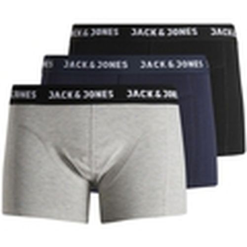 Boxer 12160750 JACANTHONY TRUNKS 3 PACK BLACK BLUE NIGHT para hombre - Jack & Jones - Modalova